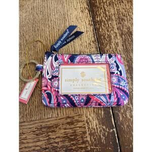 Simply Southern Paisley Quilted ID Wallet With Key Ring New With Tags